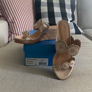 Women’s Jack Rogers Lauren mid wedge gold sandal